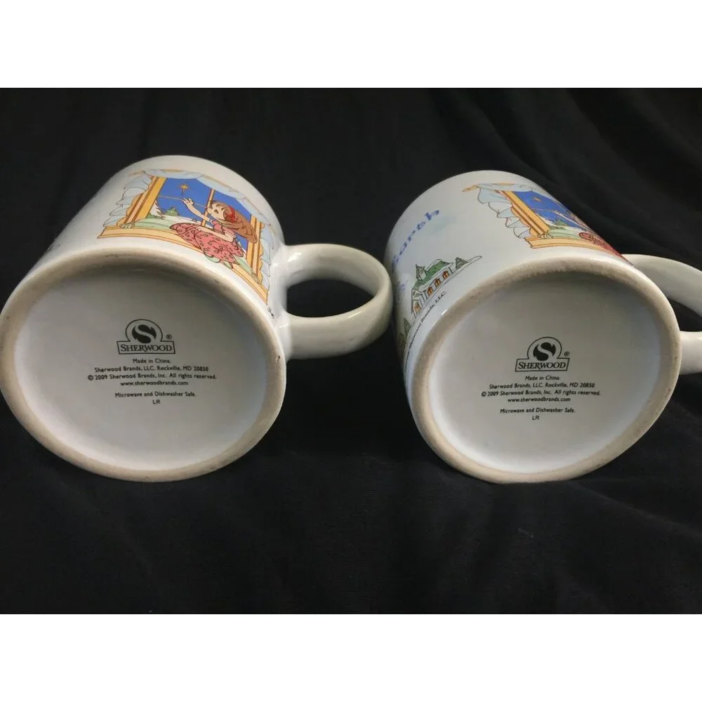 Precious Moments Peace On Earth Holiday Mugs Sherwood Lot of 2 Christmas 2009